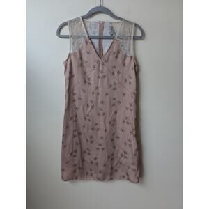 All Saints Prism Rosalie Floral Rose Pink Satin Lace Sheath Dress Womens Size 2